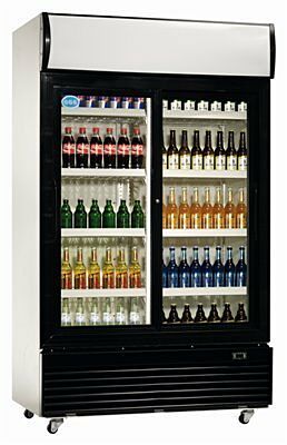 CD984 Gastro Getränkekühlschrank 1000L Kühlschrank mit Glastür Faschenkühlschran 