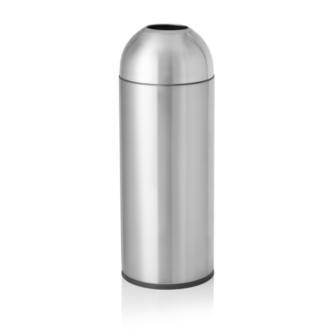 Abfalleimer, Ø 30 cm, Höhe 81 cm, Silber, Chromnickelstahl/Kunststoff