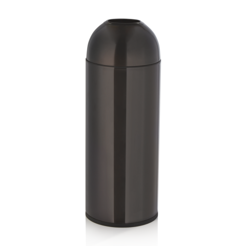 Abfalleimer, Ø 30 cm, Höhe 83 cm, schwarz, Chromnickelstahl, Kunststoff
