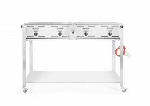 HENDI Grill-Master Quattro Gas-Bräter mit Ablageboden Fahrbar