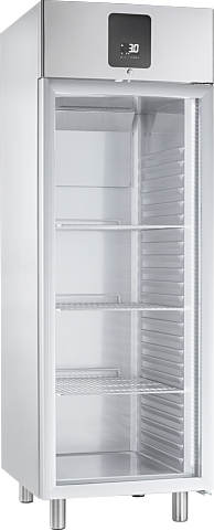 Edelstahl-Gewerbekühlschrank KU 722 G GN 2/1 mit Glastür