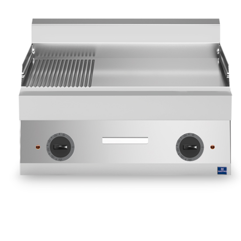 Elektro-Grillplatte, Tischmodell, 1/3 gerillt und 2/3 glatt