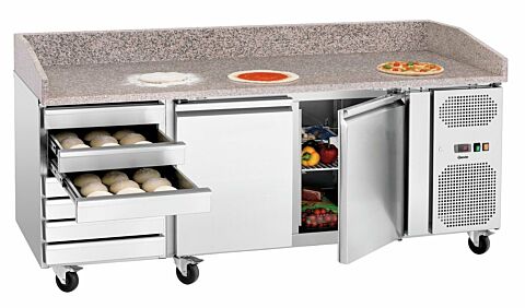 BARTSCHER Pizzakühltisch G-S7T2, 7 Schubladen, 2 Türen 60x40cm, Breite 2015mm