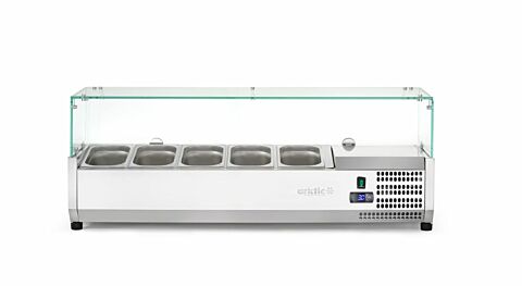 Aufsatz-Kühlvitrine Gastronorm 1/4, 5x GN 1/4, 335x1205x(H)460 mm