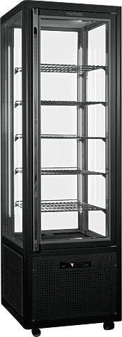Panoramavitrine Snelle 360 R LED (anthrazit) 7 runde Glasablagen
