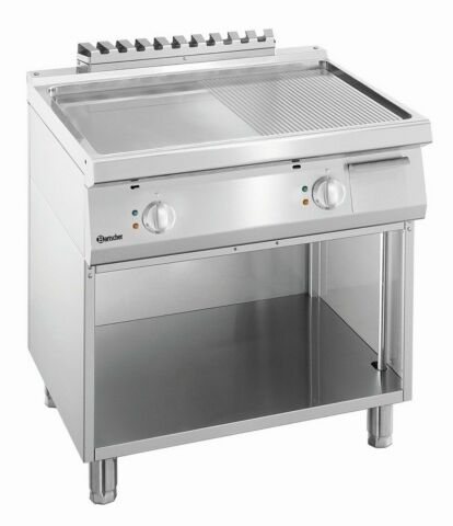 Elektro Griddleplatte mit Stahlplatte 1/2 glatt und 1/2 gerillt