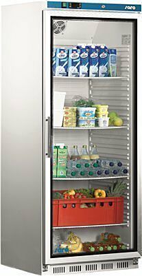 SARO Lagerkühlschrank mit Glastür - weiß HK 600 GD-Gastro-Germany