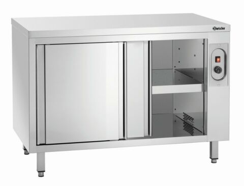 Wärmeschrank mit Schiebetüren und Zwischenboden Breite 1200mm-Gastro-Germany