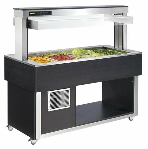 NordCap Salatbar TR-GREEN 6/1, elektrische Haube, Farbe Wenge
