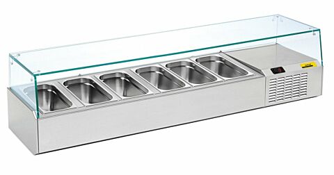 NORDCAP Pizzakühltisch-Aufsatz A1610 für 6x GN1/3, Breite 1610mm