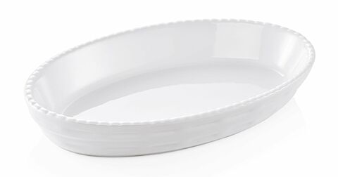 Porzellan Auflauf Backform, 22 x 13,5 x 4 cm, weiss