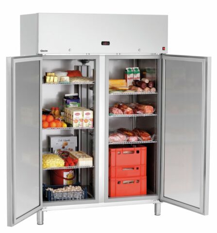 BARTSCHER Edelstahl Kühlschrank 1400, 2 Türen GN 2/1, 1400 L 1320x855x2050mm