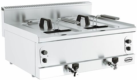 CombiSteel Gas-Fritteuse, 2x 8 Liter, Breite 800mm, Tiefe 600mm, 2x 6kW