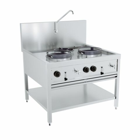 Combisteel Gas-Woktisch 2×17 kW + 1×9 kW