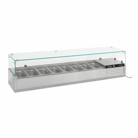 Combisteel Aufsatzvitrine 1/3 GN × 8 Edelstahl 1800 mm