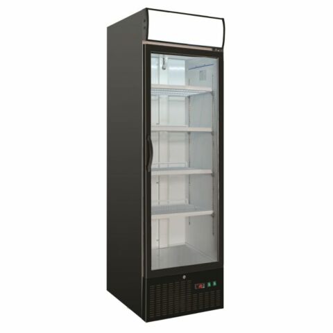Combisteel Tiefkühlschrank 1 Glastür Schwarz 680 mm