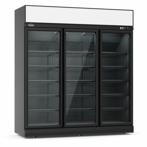Kühlschrank 3 Glastüren Schwarz Ins-1530R Bl