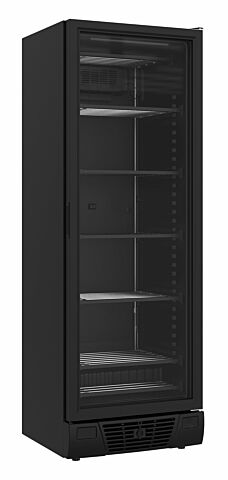 Tiefkühlschrank 1 Glastür Schwarz 382L, Breite 640mm