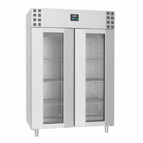 Combisteel Tiefkühlschrank Edelstahl Glastüren Pro Line 1400 mm