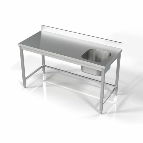 Spültisch Edelstahl 700 Serie, 1 Becken rechts, 1600x700x850 mm