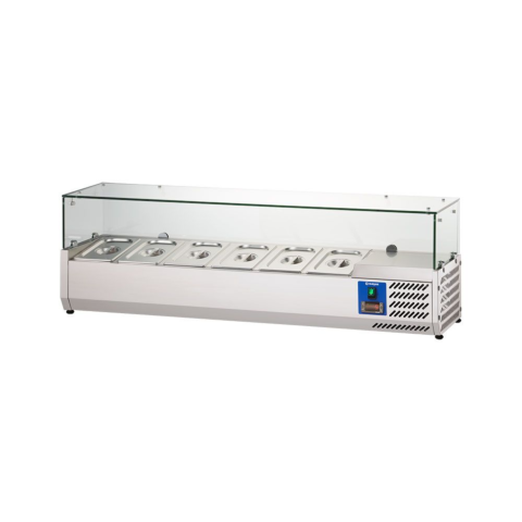 STARLINE Pizzakühlaufsatz mit Glasabdeckung, 6x GN 1/4