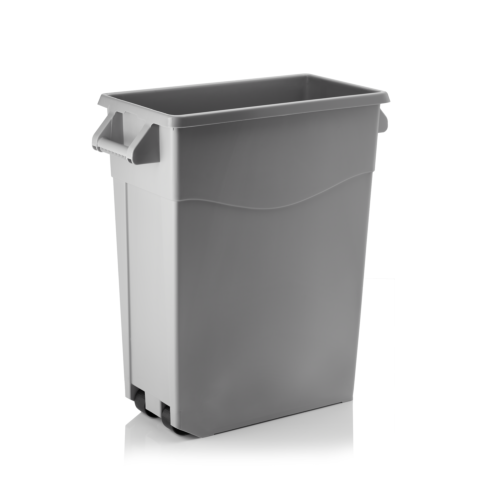 Abfallbehälter, 65 Liter, 61 x 27,5 x 67 cm, mit Griff und 2 Rollen, Polypropylen