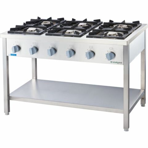 Gasherd Serie 700 - G20, 6-Brenner (3,5+3x5+2x7), 1200 x 700 x 850 mm (BxTxH)
