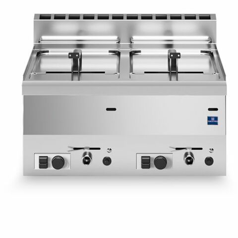 MASTRO Gas-Fritteuse, 2x 8 Liter 13,6 kW, 600x600x300mm
