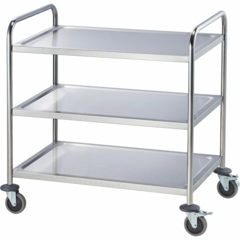 Servierwagen aus Edelstahl, mit drei Borden, 860 x 540 x 920 mm