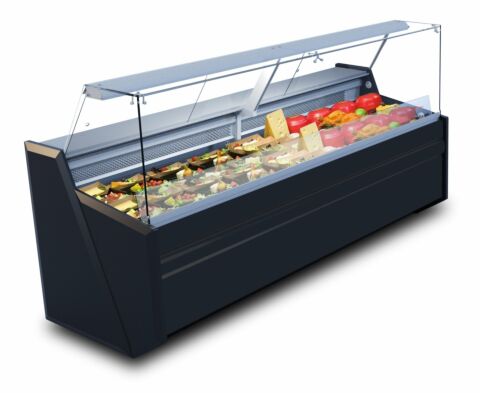 Kühltheke PICO statische Kühlung schwarz 2520x860x1220mm
