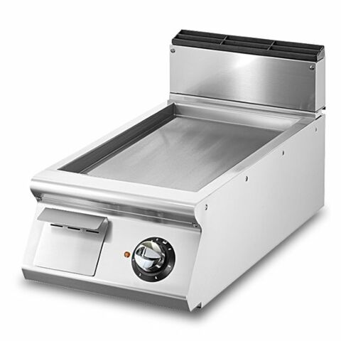 VIRTUS Elektro-Grillplatte, glatte verchromte Platte, Breite 400mm, 5,4 kW, 400V