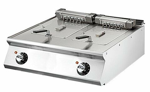 VIRTUS Elektro-Fritteuse, Tischmodell 2x 10L, 800x730mm, 18 kW , 400V