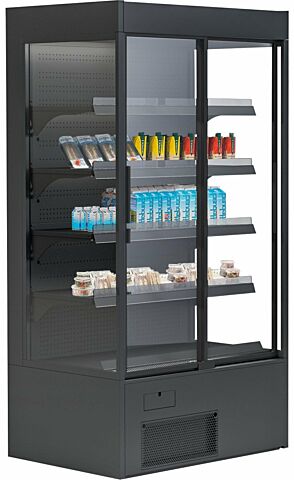 IGLOO Wandkühlregal Variant 107 Black Line mit Glasschiebetüren 0,61 kW, 1070 mm-Gefüllt