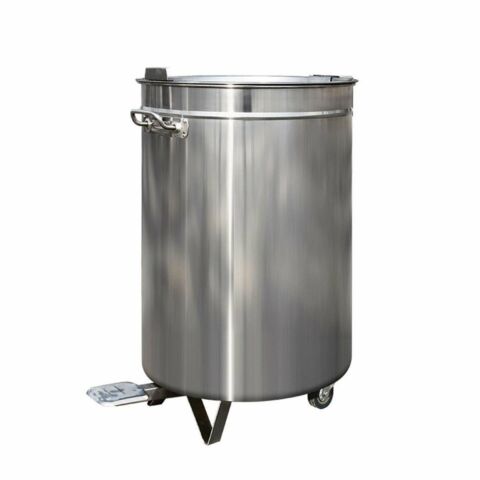 Edelstahl Mülleimer 80 Liter mit Fußpedal
