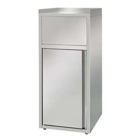 Edelstahl Müllbox 60 Liter mit Einwurfklappe & Unterschrank