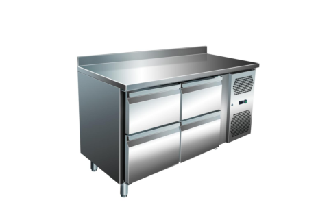 Kühltisch KT-VIP mit 2x 2 Schubladen und Aufkantung, 1.360x700x960mm