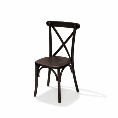 Crossback Stapelstuhl massivholz, Braun, 48x47x88cm (BxTxH), 50100