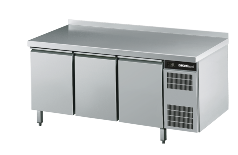 CHROMOnorn Bäckerei-Tiefkühltisch EN4060, 3 Türen, mit Aufkantung 1950x800x850mm