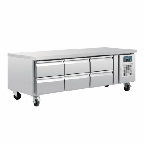 POLAR GN-Kühltisch mit 6 Schubladen 317L, 1795x700x650 mm