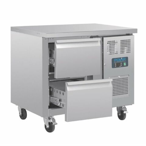 POLAR GN-Kühltisch mit 2 Schubladen 124L, 925x700x860 mm
