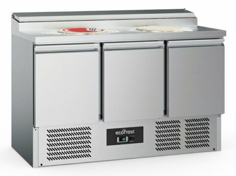 ecoFrost Edelstahl Saladette 3 Türen 8x 1/6GN Behälter