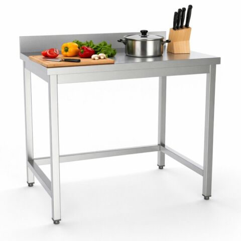Edelstahl Arbeitstisch mit Aufkantung, ohne Grundboden,800x700mm
