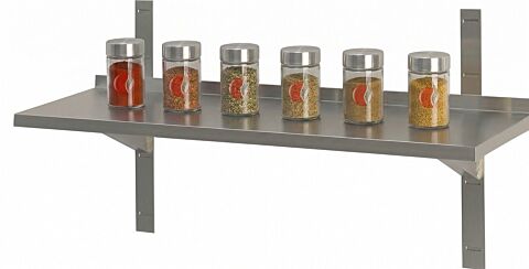 Edelstahl Wandbord 1 Boden mit Aufkantung 1400 x 300 mm