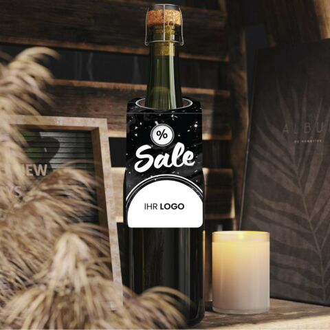 Flaschenanhänger „SALE“ PAF580 mit Logo & Steckschlaufe