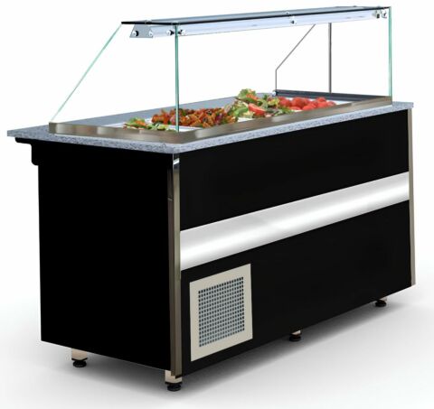 IGLOO Gastroline 1.5 Kühltheke Salattheke, Länge 1500mm, Schwarz
