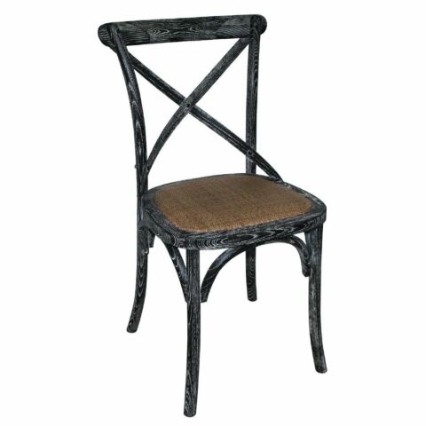 Gastronomie Stuhl Holz Atlas 110ST mit gekreuzter Rückenlehne Black Wash-Gastro-Germany