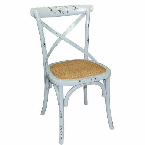 Gastronomie Stuhl Holz Atlas 110ST mit gekreuzter Rückenlehne White Blue Wash-Gastro-Germany