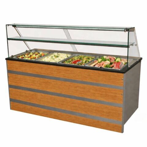 Gastronomie Kühltheke, Holzfront für 5x GN 1/1, 1800x800x1350 mm