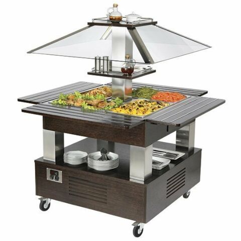 MASTRO kaltes Buffet, 4x GN 1/1, feste Haube, 1445x1445x1540mm
