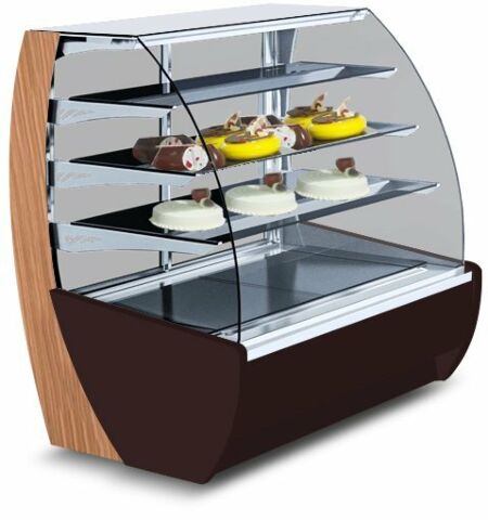 IGLOO Kuchentheke Konditoreitheke KAMELEO 0.6, Umluft, Breite 705mm gefüllte Ansicht seitlich